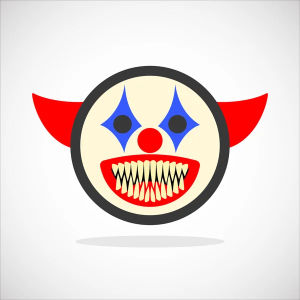 Griezelige clown smiley — Stockvector