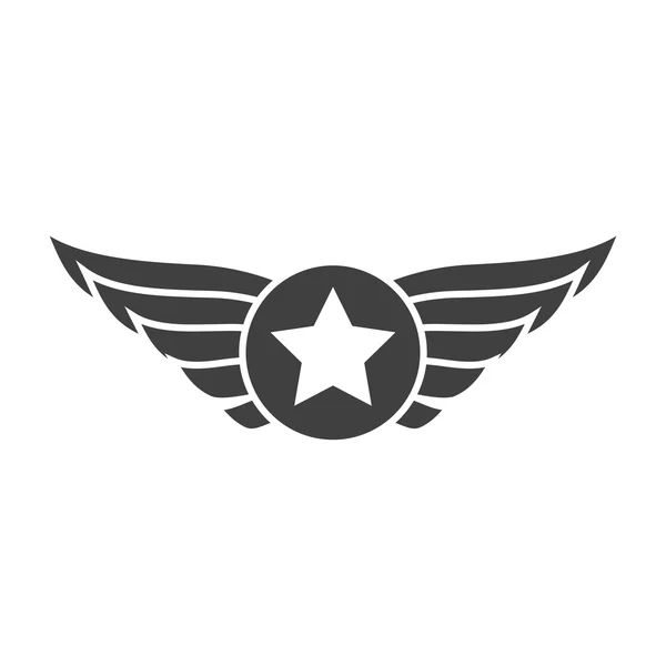 Aviation grå emblem, märke eller logotyp — Stock vektor
