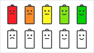 Pil göstergesi smiley simgeleri