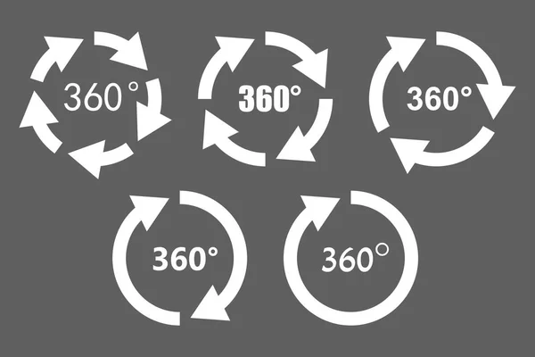 Icone di rotazione a 360 gradi — Vettoriale Stock