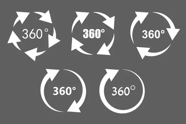 Icone di rotazione a 360 gradi — Vettoriale Stock