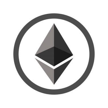 Ethereum işareti simgesi Internet para için düz.