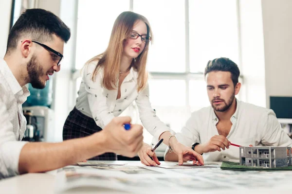 Group of young architects — Stock Photo, Image