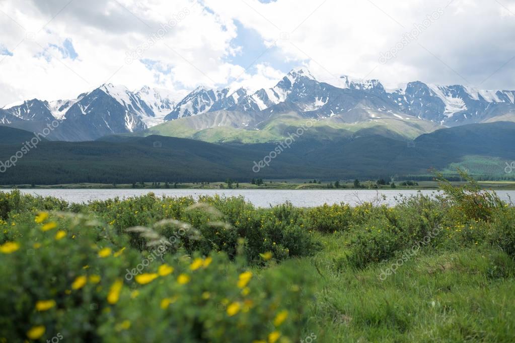 Majestic mountain lake in Altay.