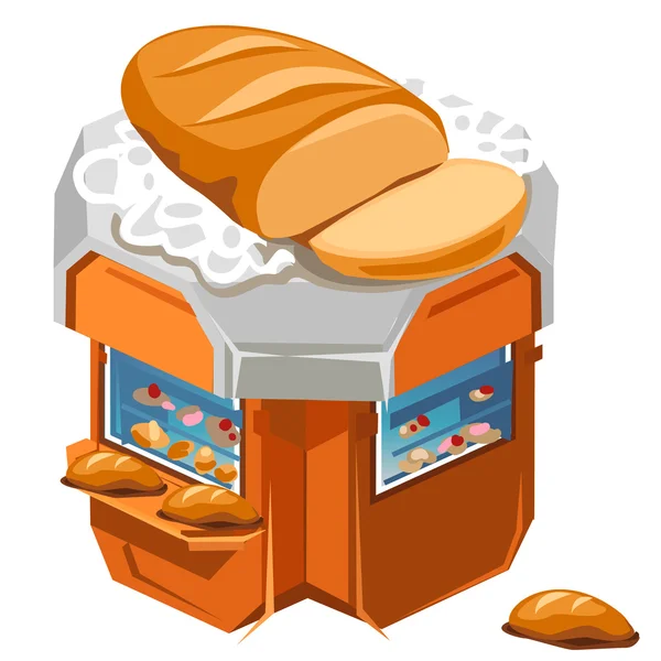 Tienda para la venta pan fresco y pasteles — Vector de stock