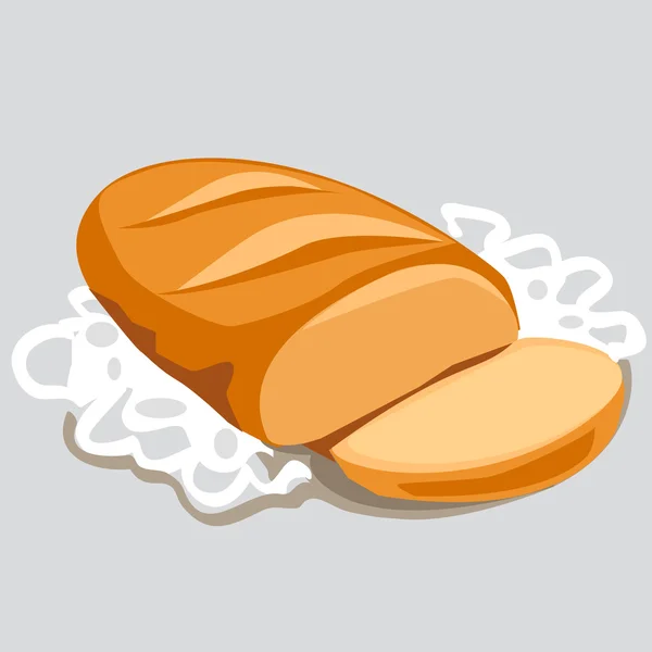 Vers gesneden brood in een witte servet — Stockvector