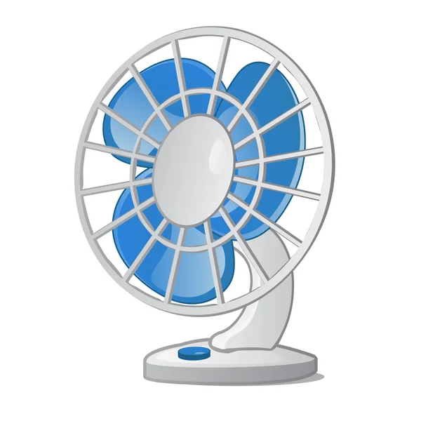 Desktop kleiner Ventilator mit blauen Klingen — Stockvektor