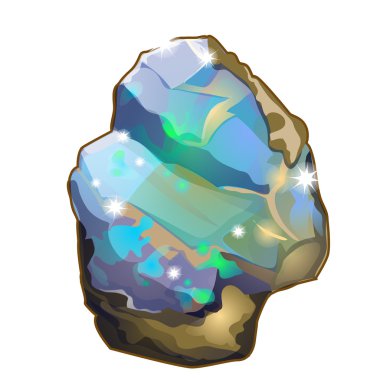 Kristal opal veya ay taşını vektör izole parçası