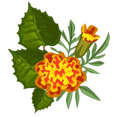 İzole karikatür tarzı sarı çiçek