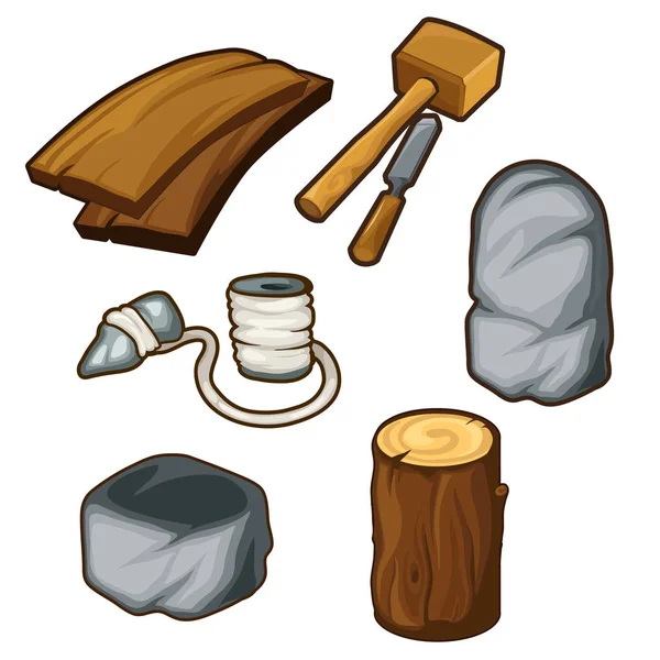 Ancient items for woodworking — Stock Vector