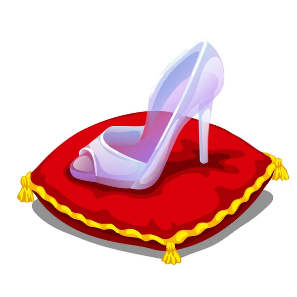 Buz Açık Ayakkabı Kırmızı yastık üzerinde. izole vektör — Stok Vektör