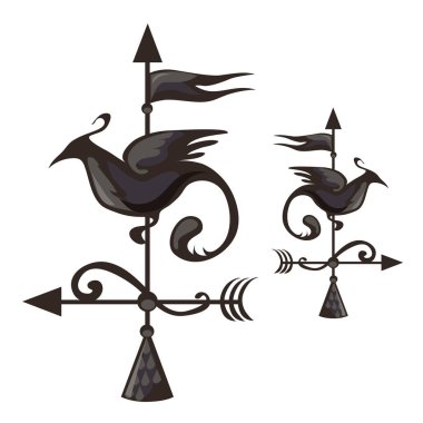 Ferforje weathervane kuş şeklinde