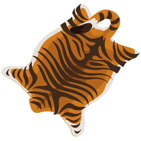 Piel de tigre como alfombra. Ilustración vectorial — Archivo Imágenes Vectoriales