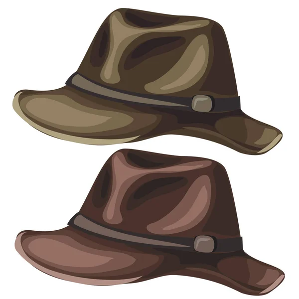 Sombrero clásico para hombre sobre fondo blanco. Vector — Vector de stock