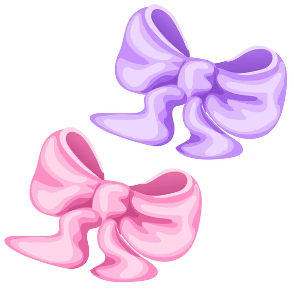 Rosa och lila båge för dekoration. Vektor — Stock vektor
