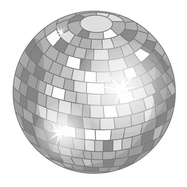 Stříbrná zrcadlová koule nebo discoball pro stranu. Vektor — Stockový vektor