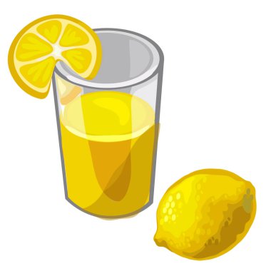 Bardak taze sıkılmış limon suyu ve meyve