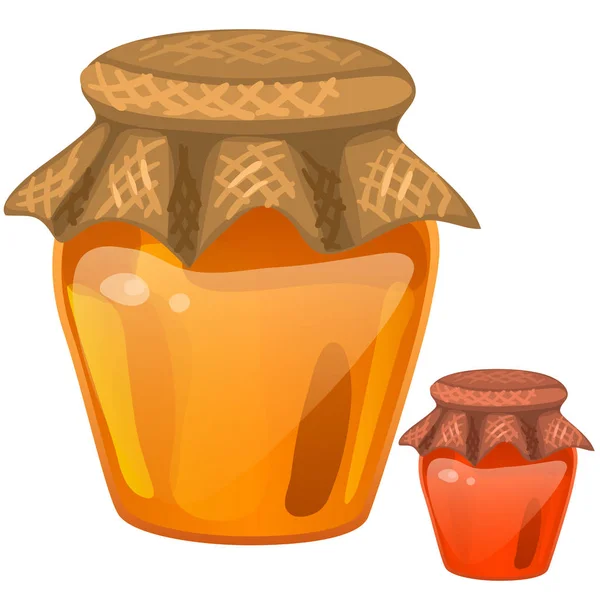 Jar with honey. Vector healthy dessert — Stock Vector