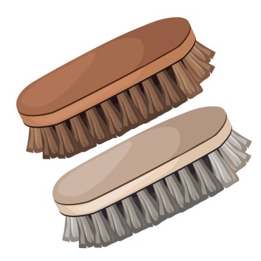 Vintage brush for cleaning shoes and clothes clipart