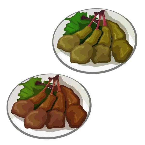 Deliciosas patas de pato asado. Alimento vectorial — Vector de stock