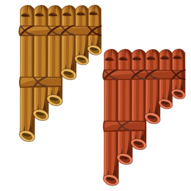 Pan flüt bambu yapılmış. Vector Illustrator