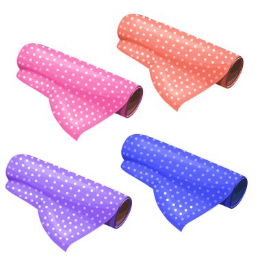 Dört Rulo bez farklı renklerde. Vektör