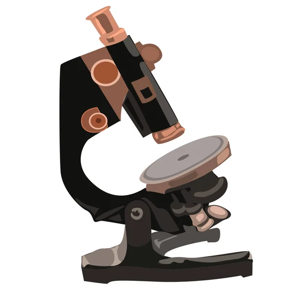 Mikroskopu na bílém pozadí, vektor, samostatný — Stockový vektor