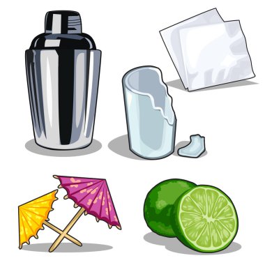Limonlu kokteyl yapmak için ayarlayın. Vektör