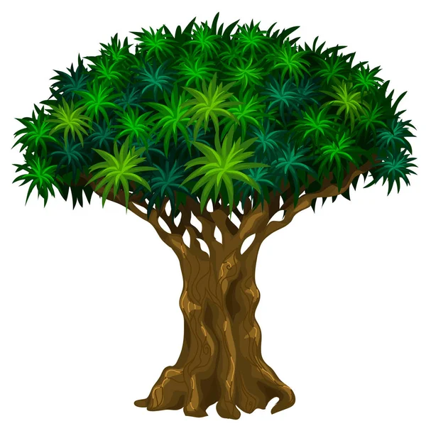 Μεγάλο δέντρο με φλέβες. Στάδια της στροφής σειράς δέντρο — Διανυσματικό Αρχείο