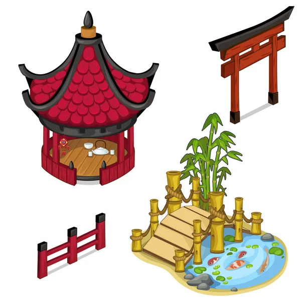 Elementy architektury orientalnej dla lokalizacji — Wektor stockowy