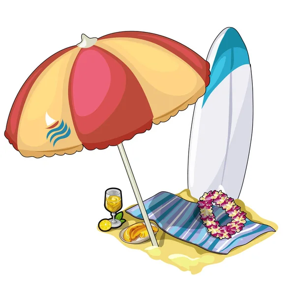 Пляжний набір для активного відпочинку, зона відпочинку — стоковий вектор