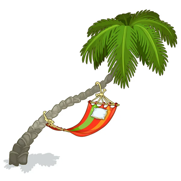 Bir palmiye ağacı, izole vektör hamak — Stok Vektör