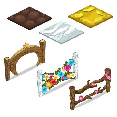 Farklı Kaplamalar ve çit croft için set