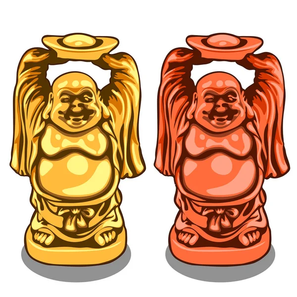 Goud en bronzen figuur van Indische godheid vector — Stockvector