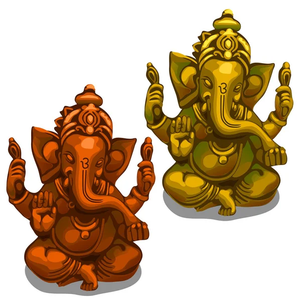 Figurine vectoriale ale zeității indiene Ganesha — Vector de stoc