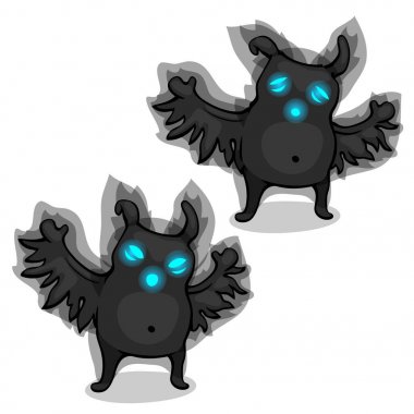 Eğlenceli siyah hayalet korku beyaz arka plan üzerinde izole