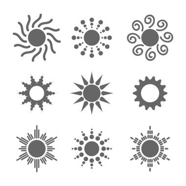Güneş simgeleri kümesi