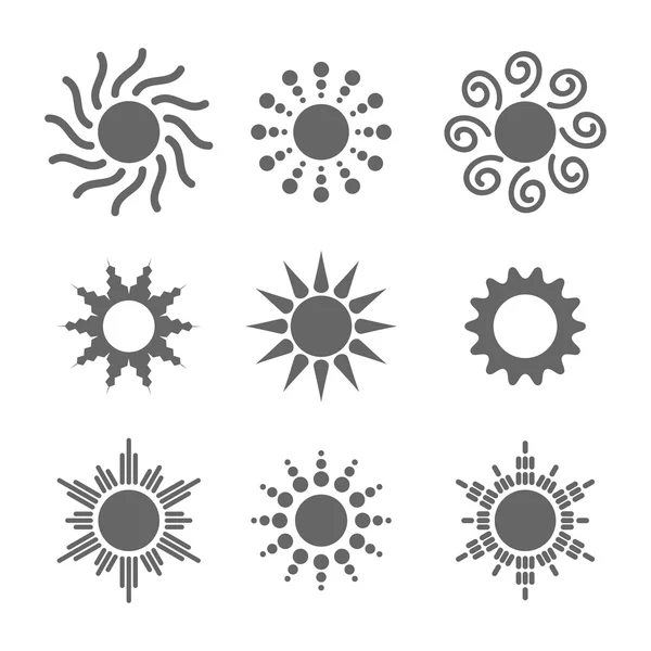 Conjunto de ícones do sol —  Vetores de Stock