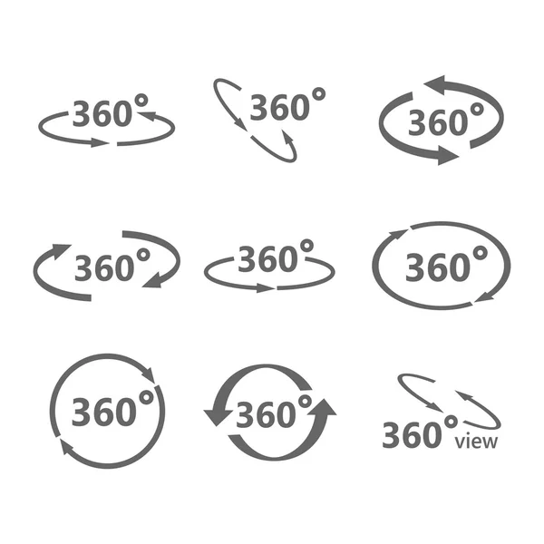 360 Degrees View Vector Icon. — Stock Vector