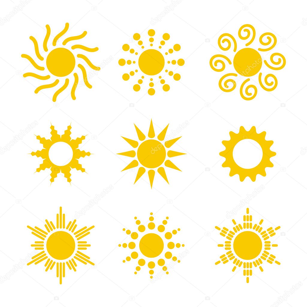 Set of sun icons