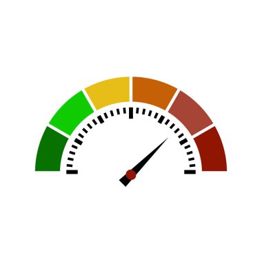 Hız göstergesi veya derecelendirme metre Infographic ölçüm öğesi imzalar. Vektör çizim