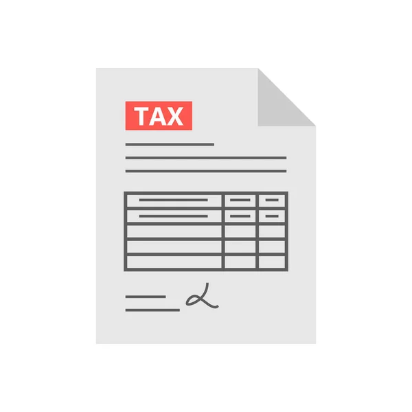 Ícone de formulário fiscal no estilo plano, isolado do fundo branco . — Vetor de Stock