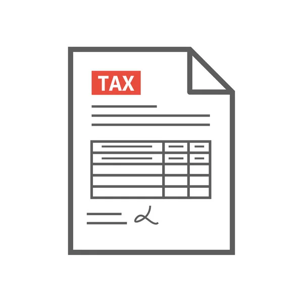 Pictogram van de formulier van de belasting in de vlakke stijl, geïsoleerd van de witte achtergrond. — Stockvector