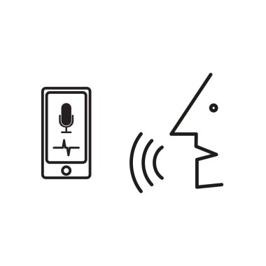 Ses yardım ve konuşan adam ile Smartphone