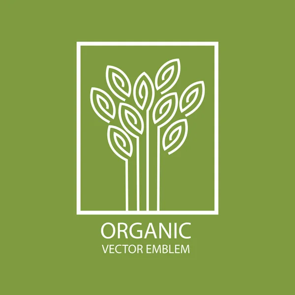 Vetor emblema orgânico abstrato, monograma esboço, símbolo de flor —  Vetores de Stock