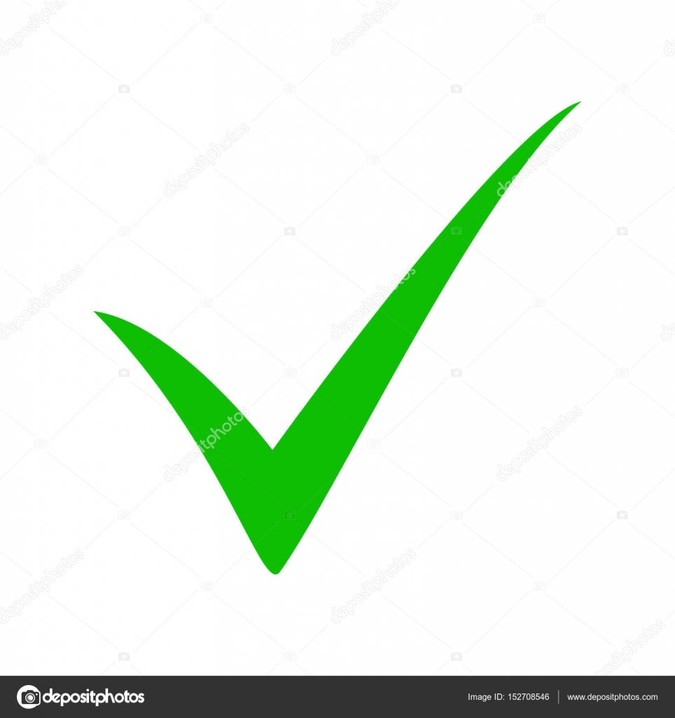 Green tick vector isolated icon on white background — Stock Vector