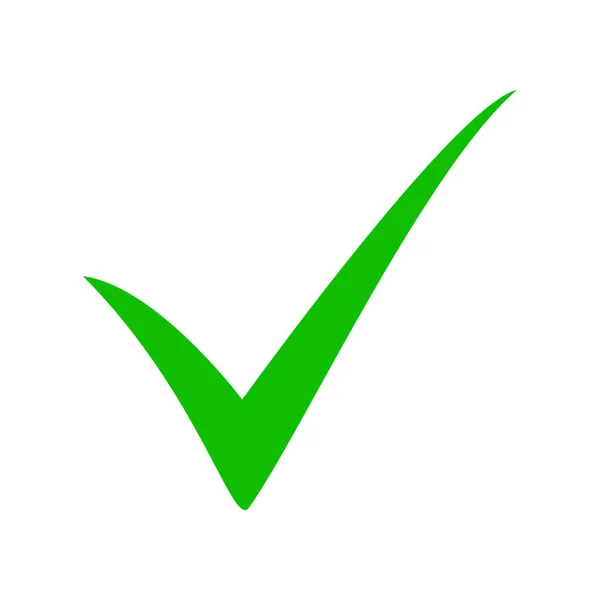 Icona verde tick vector isolato su sfondo bianco — Vettoriale Stock