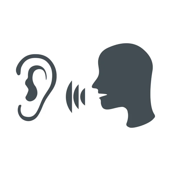 Розмовляти і слухати символ — стоковий вектор