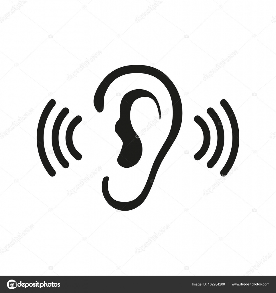 Download Ohr hören hören Audio Schallwellen Vektor-Symbol ...