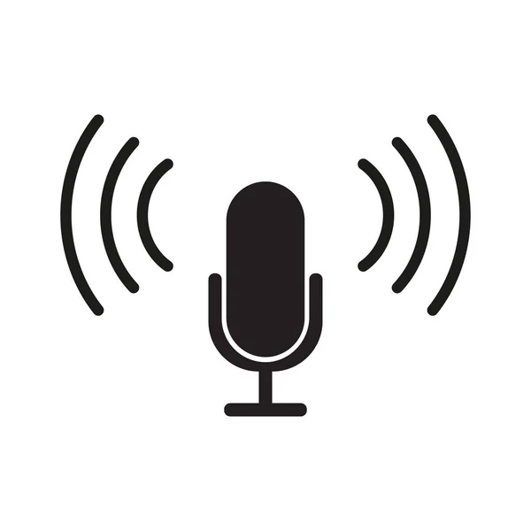 Mikrofon Simgesi düz tasarımı — Stok Vektör
